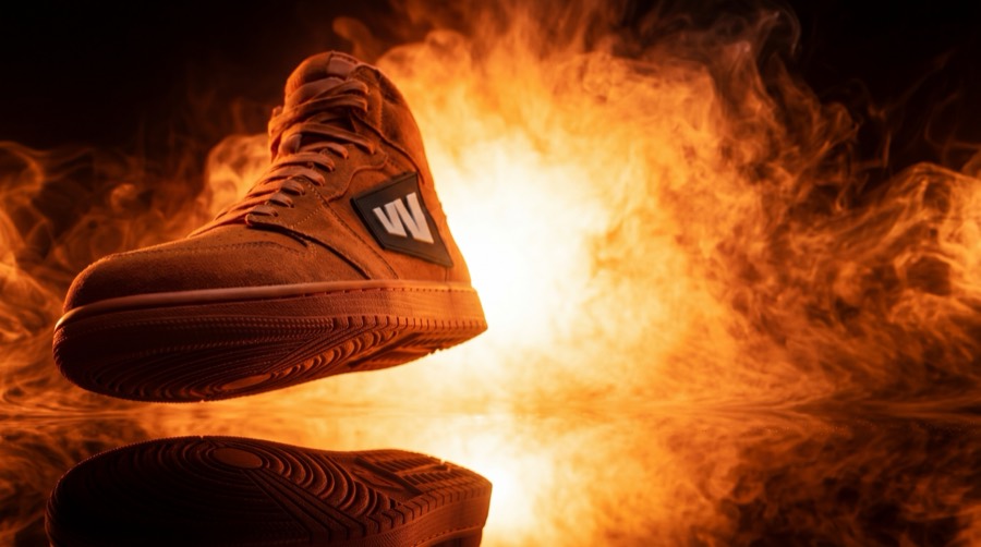 Orange Workflow sneaker in smoke